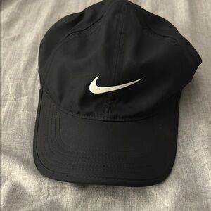 Nike Black Hat with White Swoosh